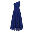 Egyvállas sötétzöld chiffon ruha, alkalmi ruha koszorúslányruha 9-16 éves Egyvállas sötétzöld chiffon ruha, alkalmi ruha koszorúslányruha 9-16 éves