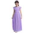 Hosszú halványlila alkalmi chiffon ruha, koszorúslányruha, 7-14 éves korig Hosszú halványlila alkalmi chiffon ruha, koszorúslányruha, 7-14 éves korig