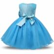 Csillogós tüllszoknyás kék koszorúslány ruha, kislány alkalmi ruha, szülinapra, fotózásra 2-10 éves korig
