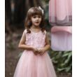 Csillogó rózsaszín alkalmi ruha, koszorúslányruha gyöngyökkel 3-12 éves korig