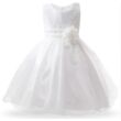 Flitteres fehér kislány alkalmi ruha keresztelői ruha, elsőáldozó ruha 2-10 éves korig