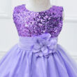 Flitteres lila kislány alkalmi ruha, koszorúslány ruha 2-10 éves korig