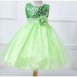 Flitteres halványzöld kislány alkalmi ruha, koszorúslány ruha 2-10 éves korig