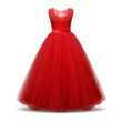 Hercegnős piros kislány alkalmi ruha esküvőre, koszorúslány ruha 5-9 éves korig