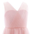 Hosszú tüllös pliszírozott rózsaszín alkalmi ruha, koszorúslányruha, báli ruha 7-16 éves