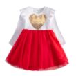Csillogós szívecskés piros tüllszoknyás alkalmi ruha  2-8 éves korig