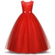 Piros tüllös alkalmi ruha, koszorúslány ruha 4-11 éves korig