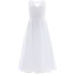 Hosszú tüllös pliszírozott fehér alkalmi ruha, koszorúslányruha, elsőáldozózó ruha 7-14 éves
