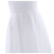Hosszú tüllös pliszírozott fehér alkalmi ruha, koszorúslányruha, elsőáldozózó ruha 7-16 éves