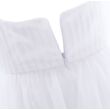 Hosszú tüllös pliszírozott fehér alkalmi ruha, koszorúslányruha, elsőáldozózó ruha 8-14 éves