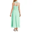 Menta zöld parketta mintás chiffon alkalmi ruha esküvőre, maxiruha koszorúslányruha 7-16 éves Menta zöld parketta mintás chiffon alkalmi ruha esküvőre, maxiruha koszorúslányruha 7-16 éves