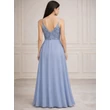 Női szürkéskék spagettipántos chiffon maxi ruha koszorúslány ruha, parti ruha, estélyi ruha 