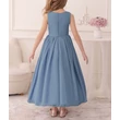 Acélkék színű pliszírozott chiffon alkalmi ruha, koszorúslány ruha 11-14 éves Acélkék színű pliszírozott chiffon alkalmi ruha, koszorúslány ruha 11-14 éves