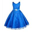 Kék alkalmi ruha, hercegnős csipkeruha  4-13 éves korig 