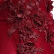 Sötét piros - bordó alkalmi ruha virág díszítéssel 3-10 éves korig