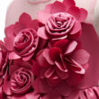 Sötét rózsaszín alkalmi ruha, koszorúslány ruha rózsa díszítéssel 3-10 éves korig