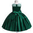 Zöld alkalmi ruha, koszorúslány ruha rózsa díszítéssel 3-10 éves korig