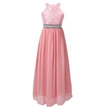 Csipkés csillogós chiffon ruha, rózsaszín-mályva  alkalmi ruha, koszorúslányruha 6-16 éves
