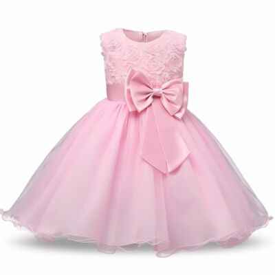 Csillogós rózsaszín tüllszoknyás koszorúslány ruha, kislány alkalmi ruha szülinapra, fotózásra 1-10 éves korig