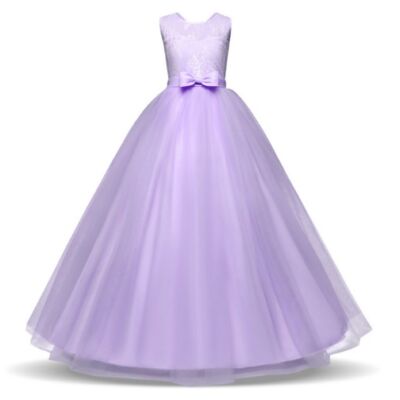 Hercegnős lila kislány alkalmi ruha esküvőre, koszorúslány ruha 6-13 éves korig