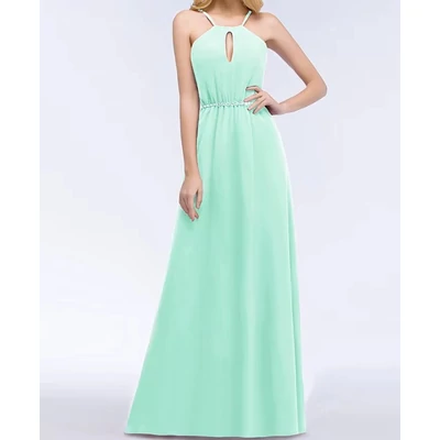 Női mentazöld chiffon maxi ruha koszorúslány ruha, parti ruha, estélyi ruha 