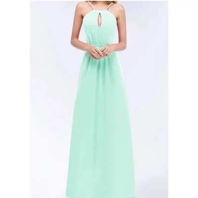Női mentazöld chiffon maxi ruha koszorúslány ruha, parti ruha, estélyi ruha 